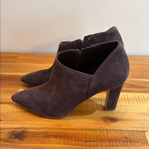Cole Haan Shoes - NWOT Cole Haan Dark Brown Suede Pointed Toe Ankle Booties size 7 never worn!